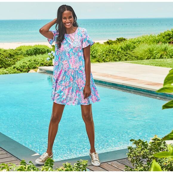 Lilly Pulitzer Jodee Swing Drewss in Shellobration Pink Size XXS - Picture 1 of 11